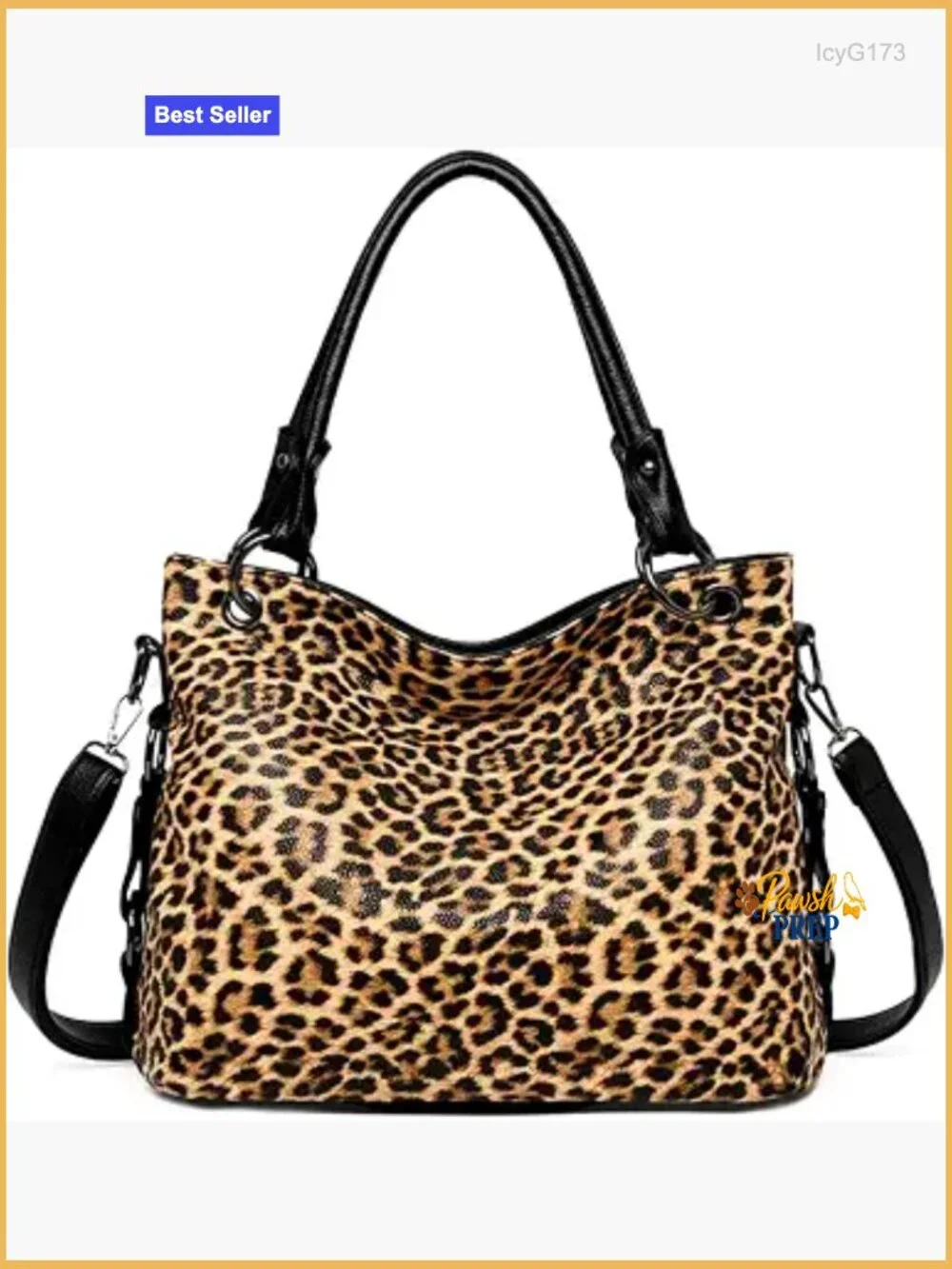 Leopard Print Hobo Bag Tote Shoulder Crossbody Purse Faux Leather